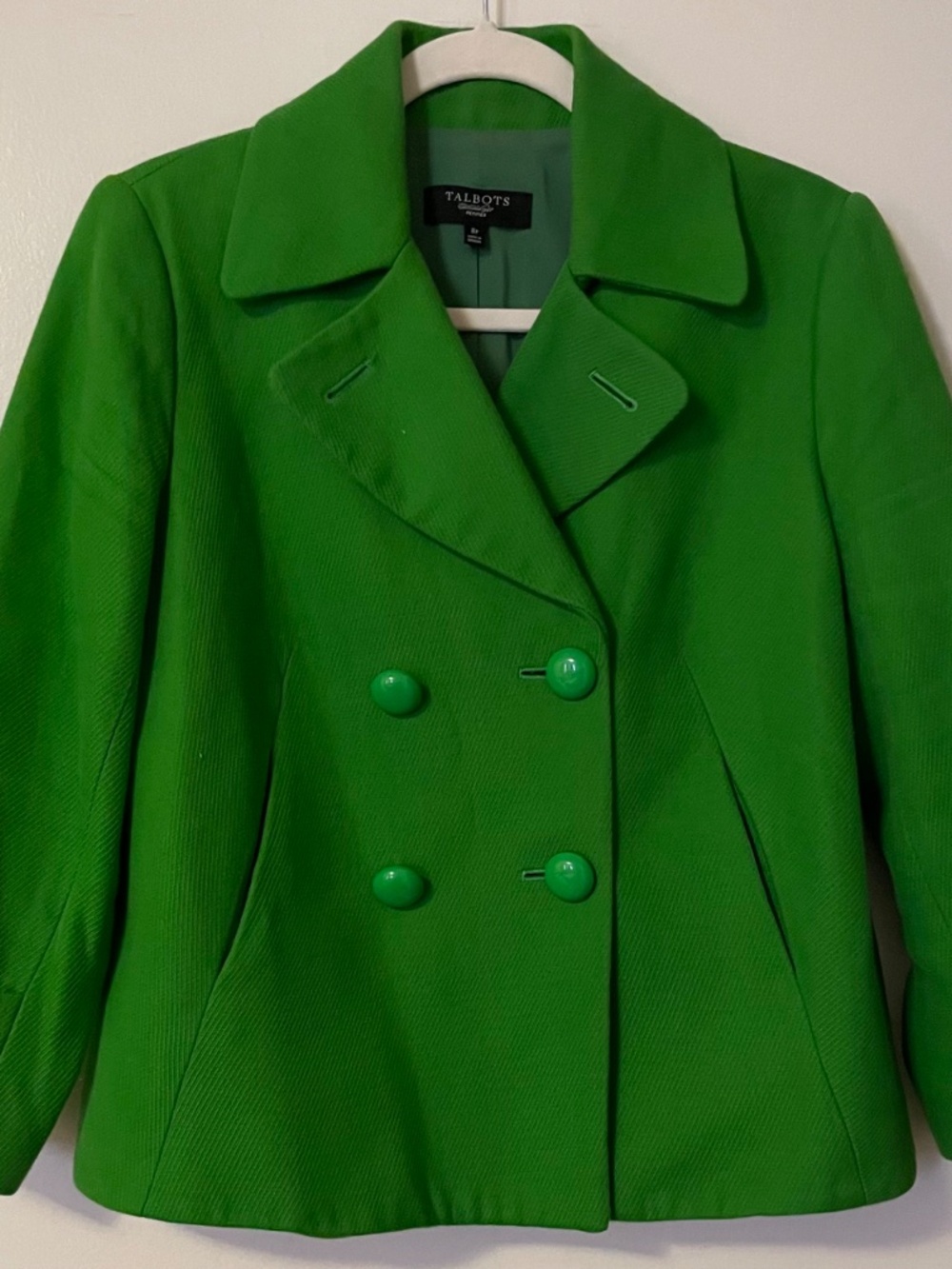 Talbots Green Peacoat Blazer - 8P - Picture 2 of 8
